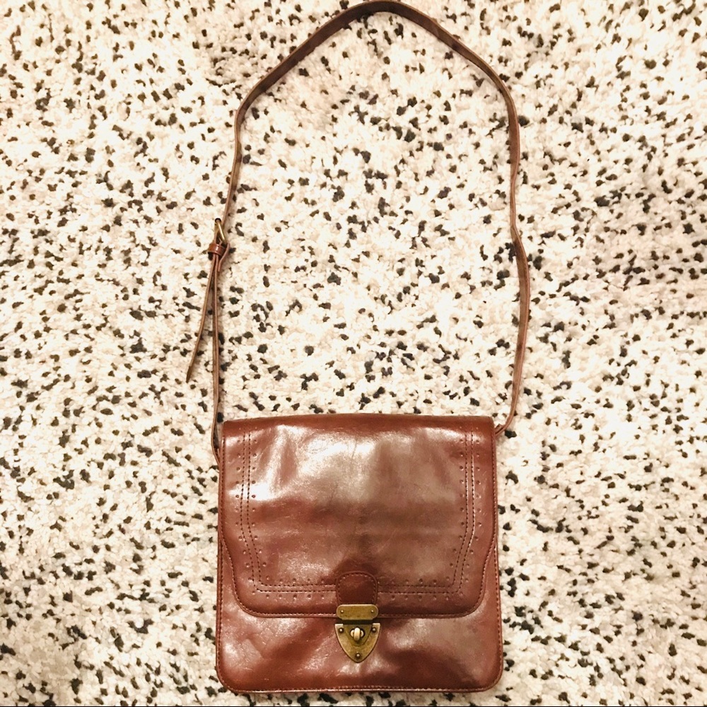 Merona Brown Faux Leather Satchel